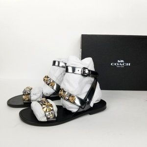 BRAND NEW COACH SANDLES | Elanor Mirror Metallic Strap at Ankles Sizes 5.5 & 6
